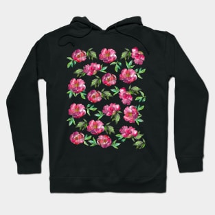 Peonies Flowers Watercolor Ink Cute Girly Hoodie